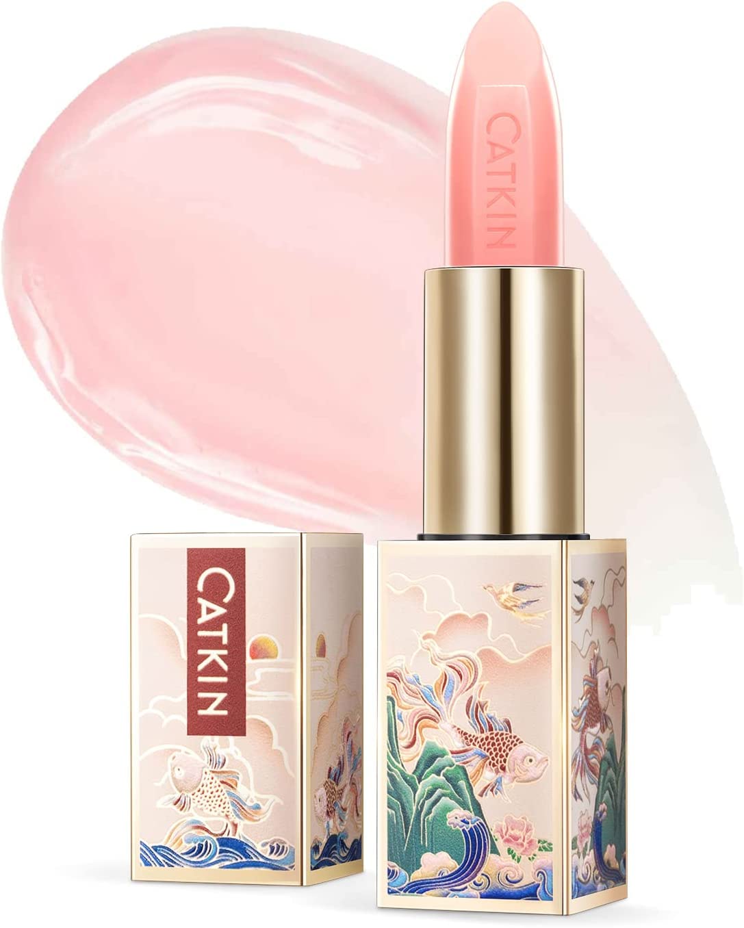 CATKIN Lip Balm Color Tinted Lip Stain Ultra Hydrating Moistrurizer Chapstick with Vitamin E Nourishing For Cracked & Dry Lips 0.12 oz C06 Camellia