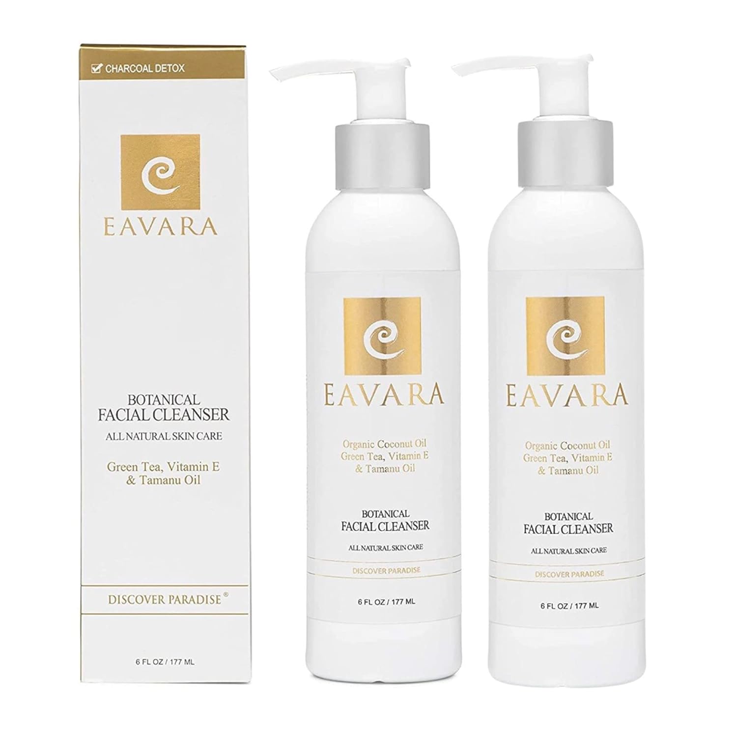 Eavara Organic Face Wash – Gentle, Hydrating Daily Cleanser for All Skin Types, with Activated Charcoal