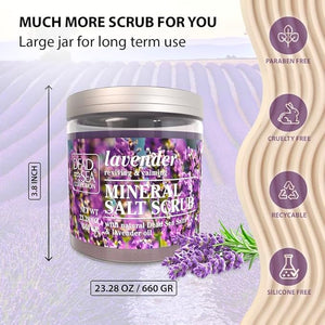 Dead Sea Collection Lavender Salt Scrub – Exfoliating Body Scrub for Women – Moisturizing and Nourishing Skin – with Pure Oils and Dead Sea Minerals (23.28 Oz)