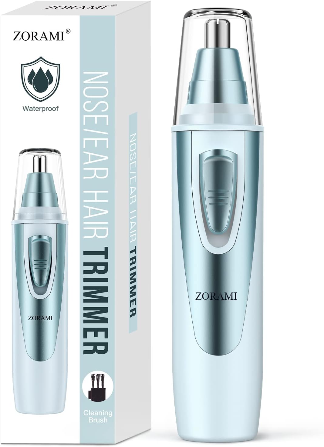 Ear and Nose Hair Trimmer Clipper - 2025 Professional Painless Eyebrow & Facial Hair Trimmer for Men Women, Battery-Operated Trimmer with IPX7 Waterproof, Dual Edge Blades for Easy Cleansing Black