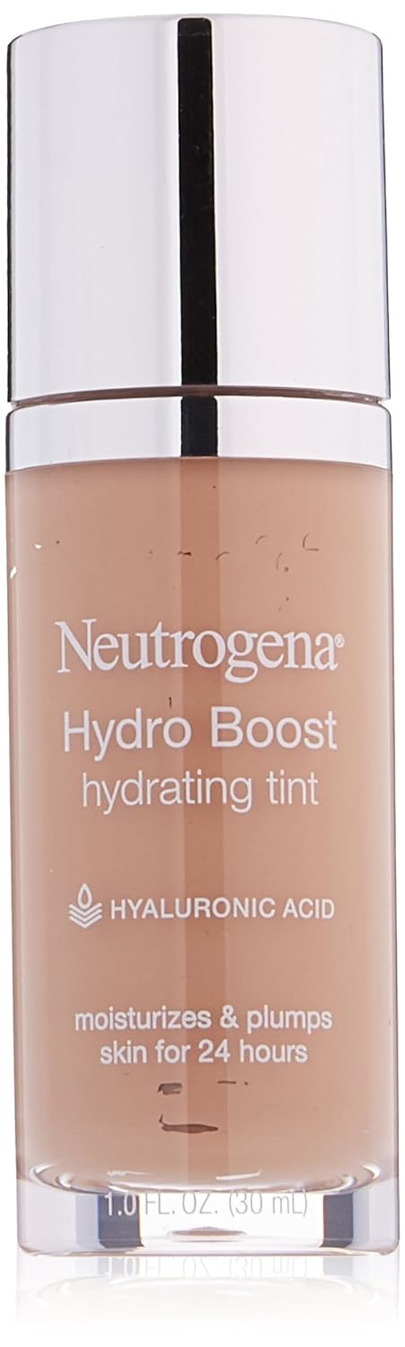 Neutrogena Hydro Boost Hydrating Tint with Hyaluronic Acid, Lightweight Water Gel Formula, Moisturizing, Oil-Free & Non-Comedogenic Liquid Foundation Makeup, 60 Natural Beige 1.0 fl. oz