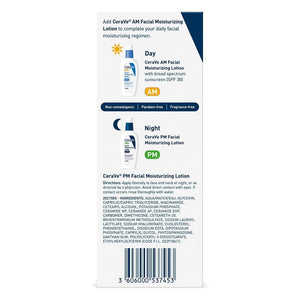 CeraVe PM Facial Moisturizing Lotion, Night Cream with Hyaluronic Acid and Niacinamide, Ultra-Lightweight, Oil-Free Moisturizer for Face, 3 Ounce