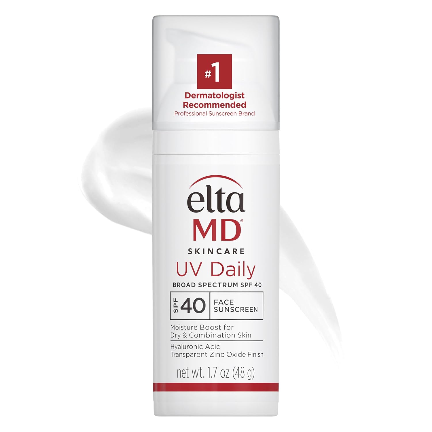 EltaMD UV Daily SPF 40 Face Sunscreen Moisturizer with Zinc Oxide, Daily Face Moisturizer with SPF, Sunscreen, 1.7 oz Pump