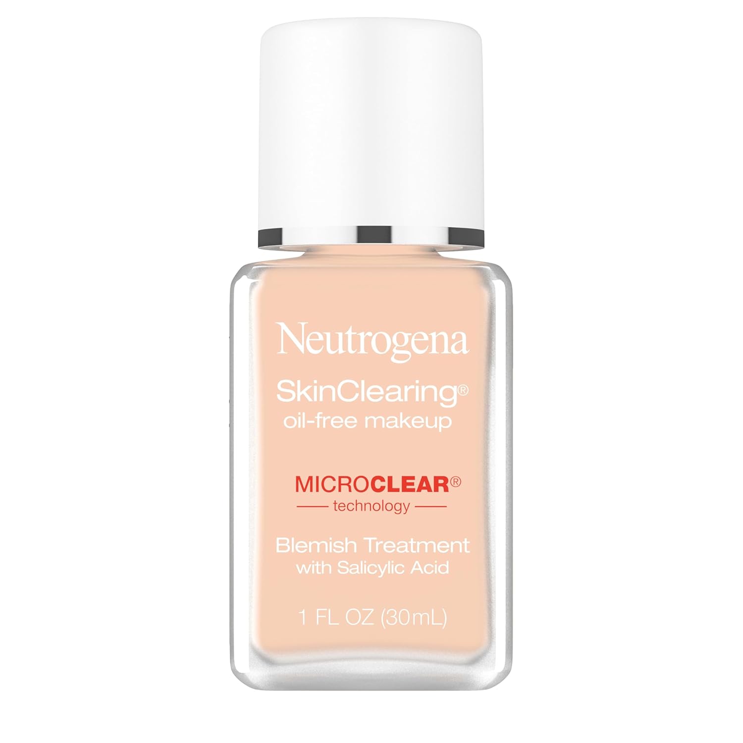 Neutrogena SkinClearing Oil-Free Acne and Blemish Fighting Liquid Foundation with.5% Salicylic Acid Acne Medicine, Shine Controlling Makeup for Acne Prone Skin, 30 Buff, 1 fl. oz