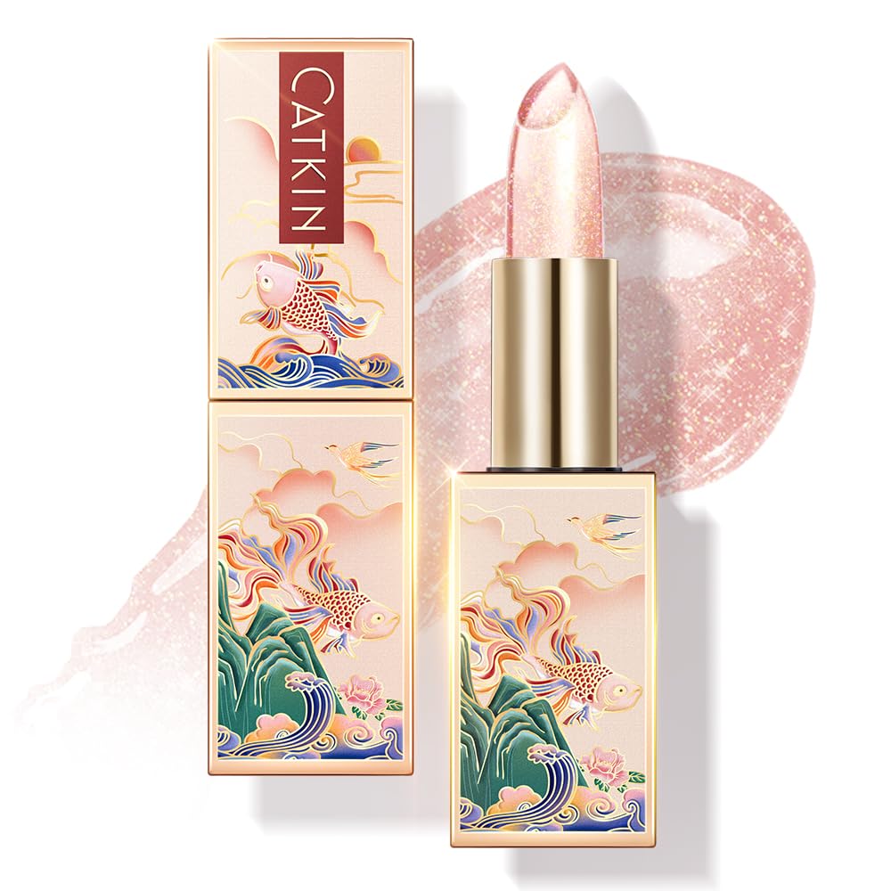 CATKIN Lip Balm Color Tinted Lip Stain Ultra Hydrating Moistrurizer Chapstick with Vitamin E Nourishing For Cracked & Dry Lips 0.12 oz C06 Camellia