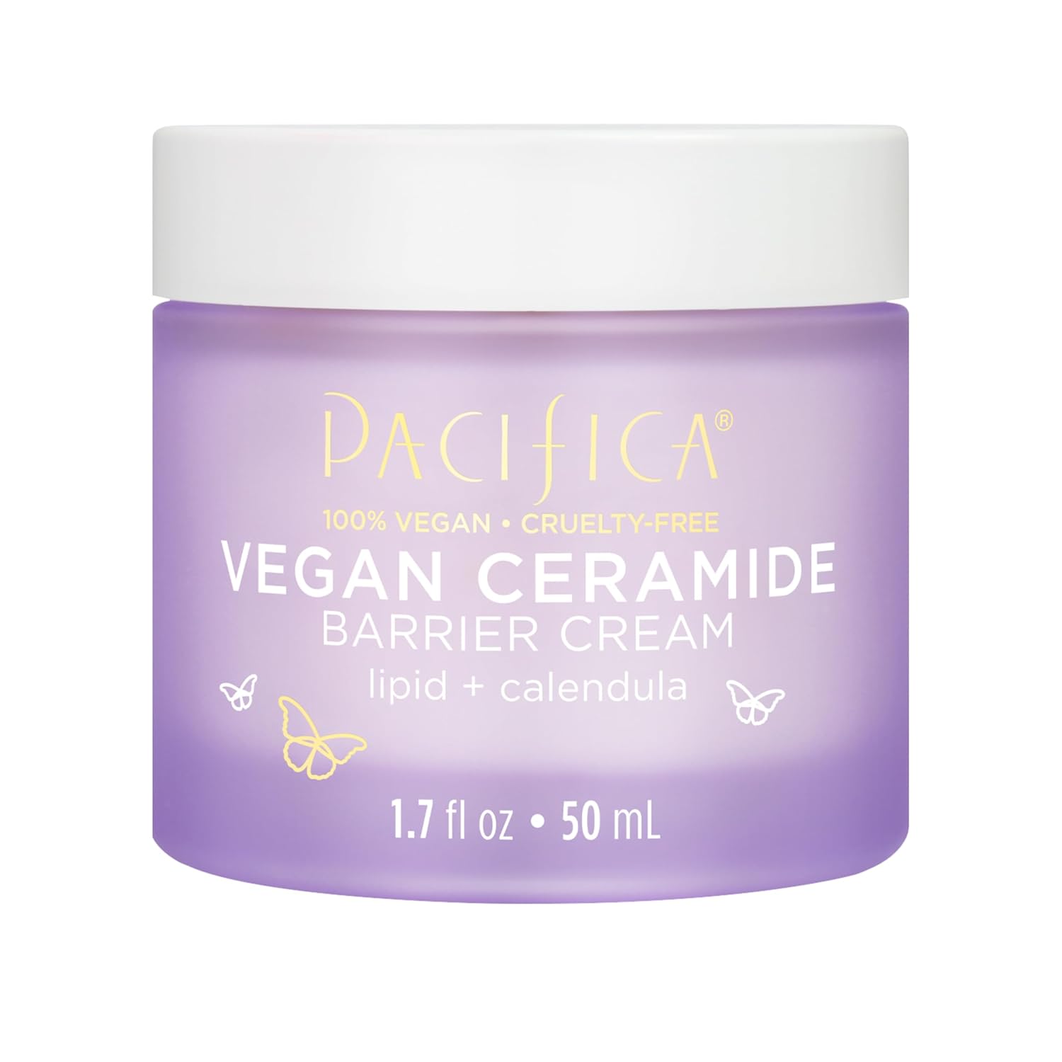 Pacifica Face Cream - Vegan Ceramide Barrier Cream w/Niacinamide & Shea Butter - Hydrating Daily Face Moisturizer Fragrance Free for Sensitive Skin, Vegan, Clean Beauty Allergy & Dermatologist Tested