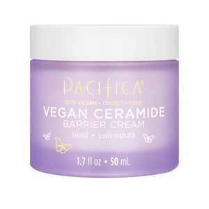 Pacifica Face Cream - Vegan Ceramide Barrier Cream w/Niacinamide & Shea Butter - Hydrating Daily Face Moisturizer Fragrance Free for Sensitive Skin, Vegan, Clean Beauty Allergy & Dermatologist Tested