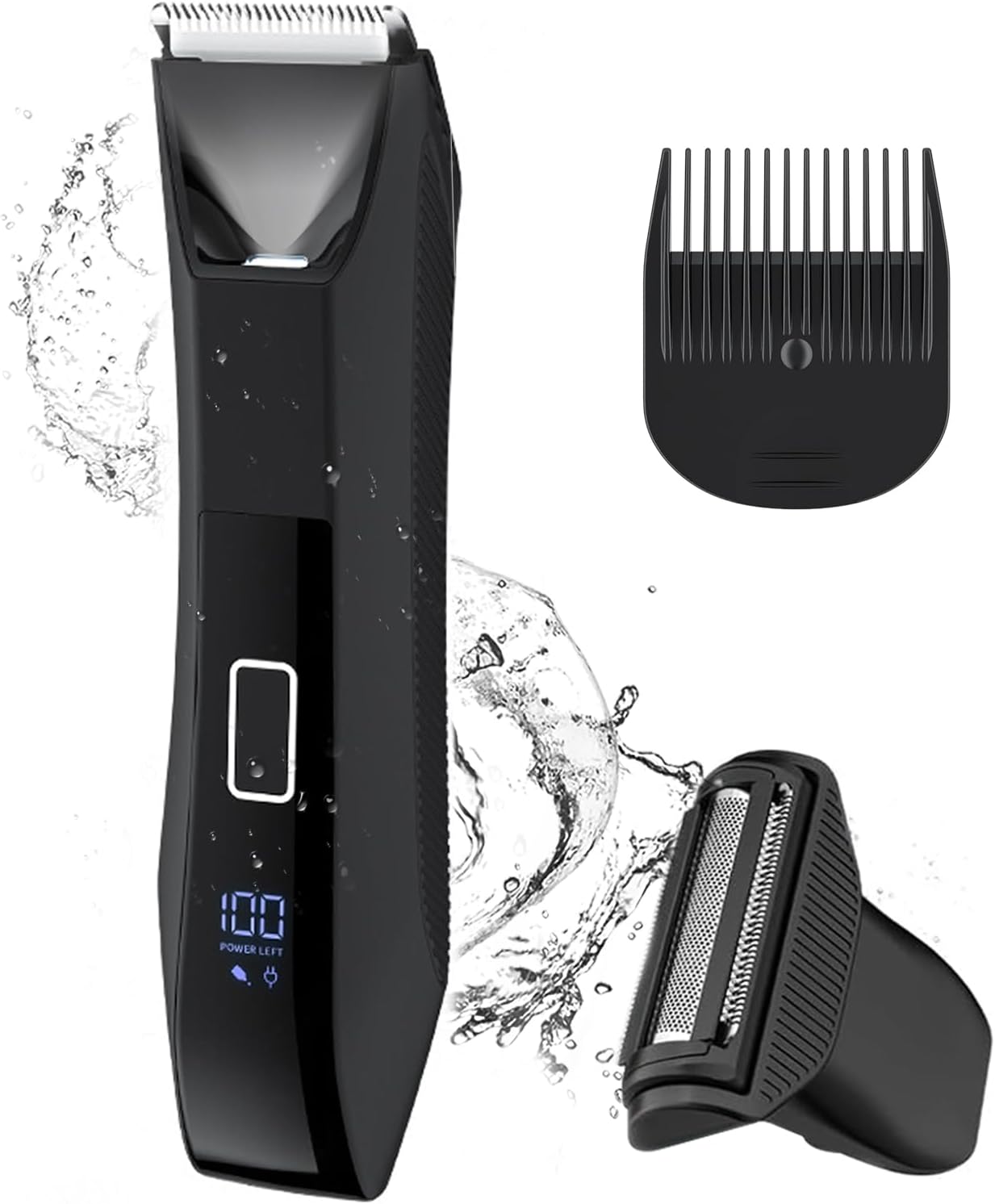 Manscape Ball Trimmer for Men, 2-in-1 Body Hair Groomer and Groin Hair Shaver -Dual-Head Trimmer for No-Nick Shaving, Smooth Grooming, Lightweight with Travel Lock, IPX7 Waterproof, LED Display