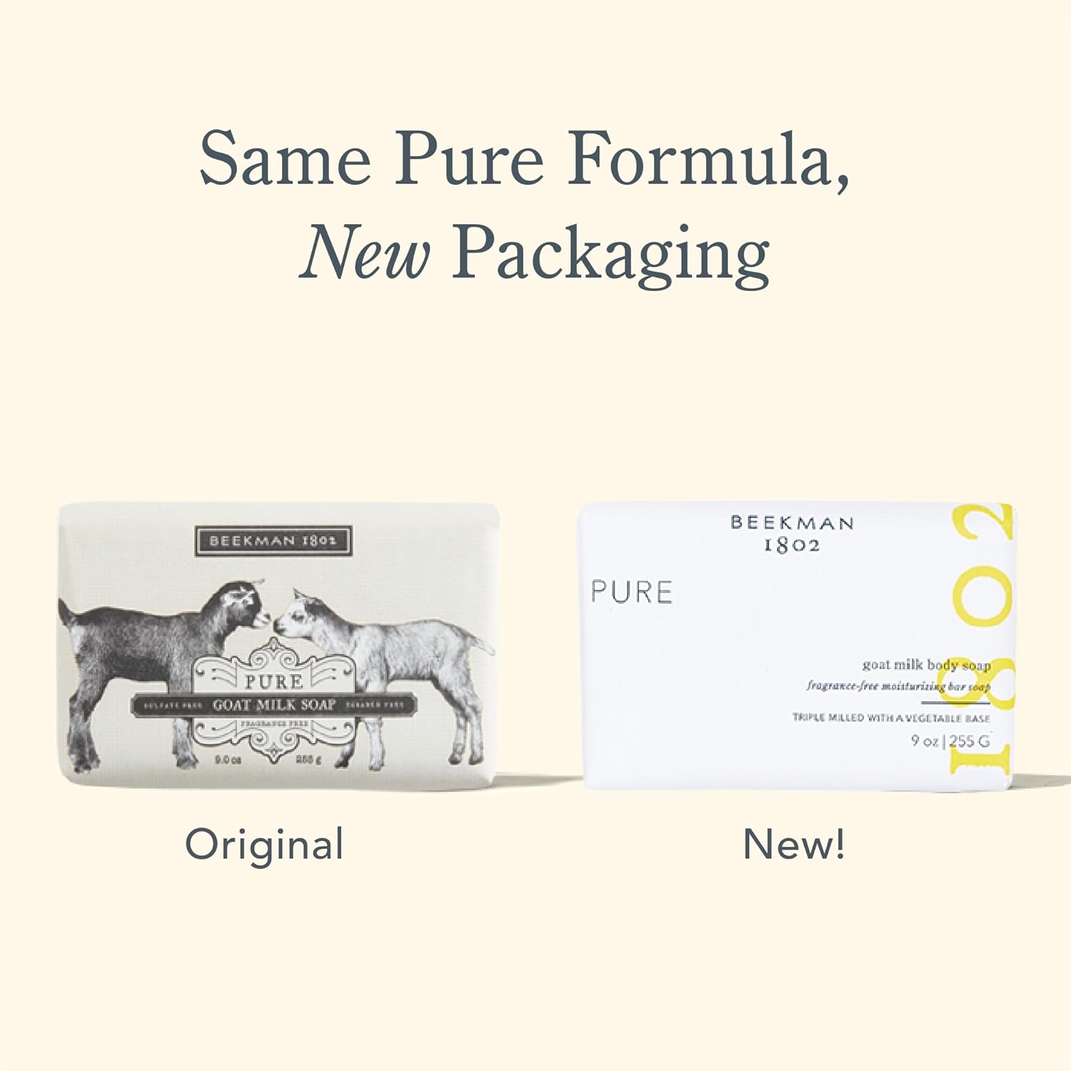 Beekman 1802 Goat Milk Soap Bar with Botanical Oils & Shea Butter - 9 oz - Gently Moisturizes, Exfoliates, and Nourishes for Soft, Healthy Skin - Cruelty-Free - Packaging May Vary