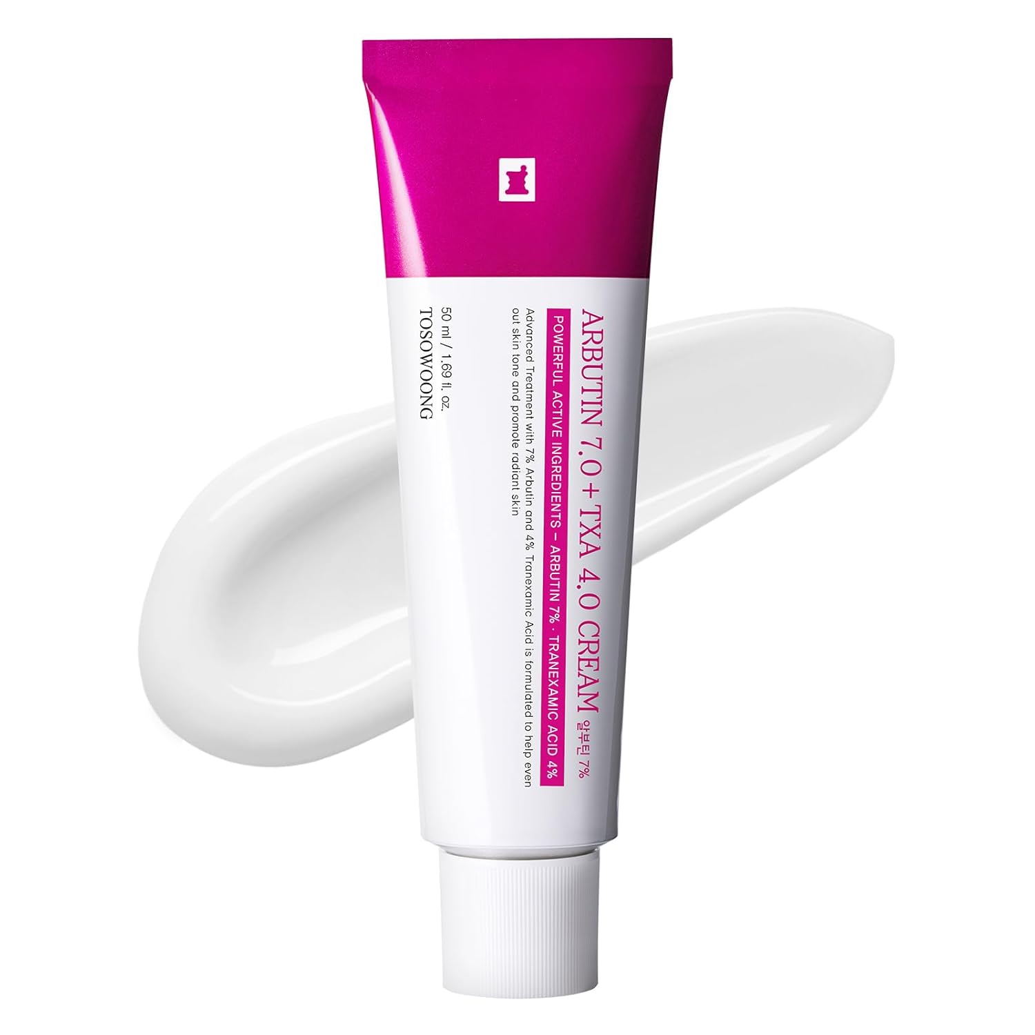 Arbutin 7% + Tranexamic Acid 4% Cream, 70,000ppm Arbutin, 40,000ppm TXA, Niacinamide, Glutathione, Dark Spots, Freckle, Blemishes, Pigmetation, Korean Skin Care, 50ml, 1.69 fl.oz.