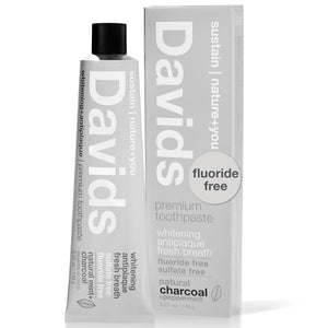 Davids Fluoride Free Toothpaste, Teeth Whitening, Antiplaque, SLS (Sulfate) Free, Promotes Enamel Health, Mouth & Gum Detox, EWG Verified, Peppermint, 5.25oz