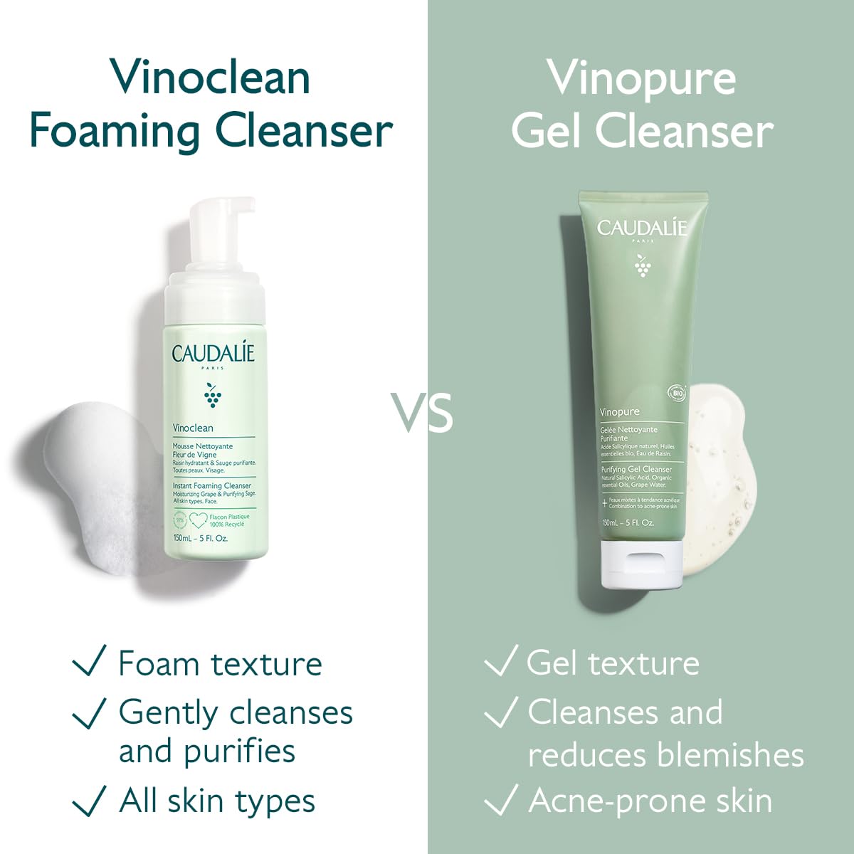 Caudalie Vinopure Salicylic Acid Cleanser, Pore Purifying Gel Cleanser - 150 mL