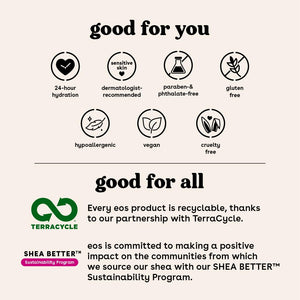 eos Shea Better Body Lotion- Vanilla Cashmere, 24-Hour Moisture Skin Care, Vegan, 16 fl oz