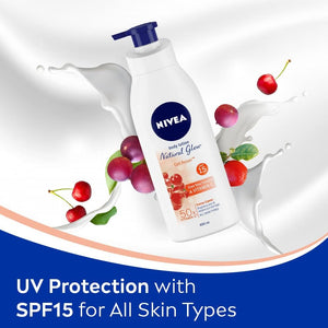 Nivea Body Lotion Natural Glow | Cell Repair Even Tone Complex & Vitamin C SPF 15 | 400ml (13.52 Fl OZ)