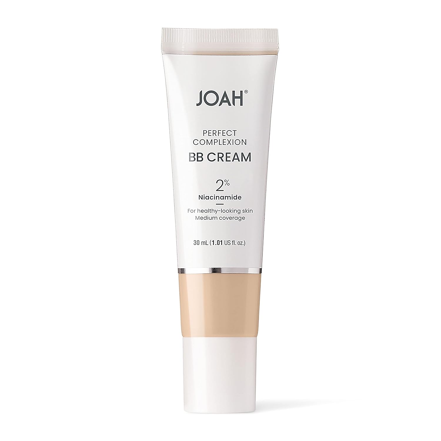 JOAH Beauty Perfecting BB Cream with Hyaluronic Acid and Niaciminade, Korean Makeup with Medium Buildable Coverage, Evens Skin Tone, Lightweight, Semi Matte Finish, Fair with Warm Undertones
