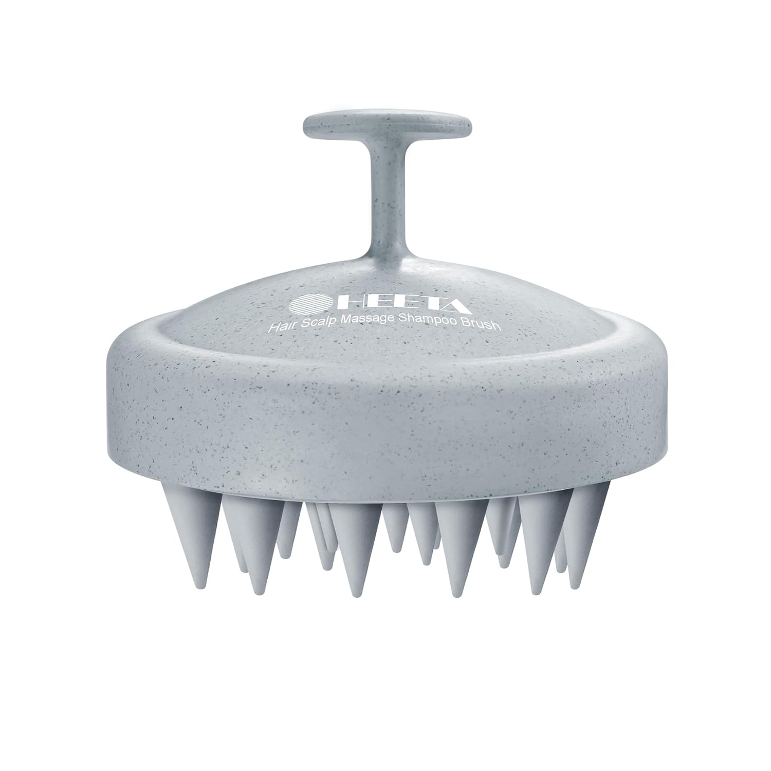 HEETA Scalp Massager Hair Growth, Soft Silicone Scalp Scrubber Shampoo Brush for Exfoliation, Dandruff Removal Head Massage Stress Relax, Wet & Dry Use for Thick Thin Curly Hair Care, Sky Gray