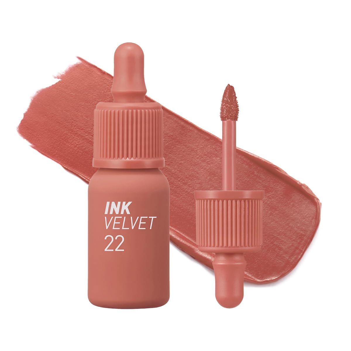 Peripera Ink the Velvet Lip Tint - High Pigment Color, Longwear, Weightless, Not Animal Tested, Gluten-Free, Paraben-Free (017 ROSY NUDE)