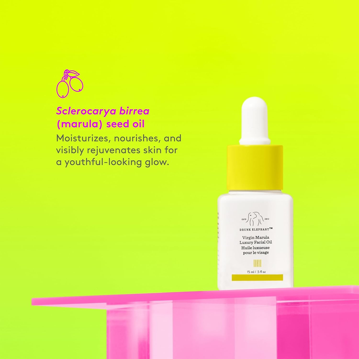 Drunk Elephant Virgin Marula Luxury Facial Oil - Face Oil - Clean Clinical Skincare - Cruelty-Free - Dermatologist-Tested - Free of Essential Oils, Silicones, and Fragrance