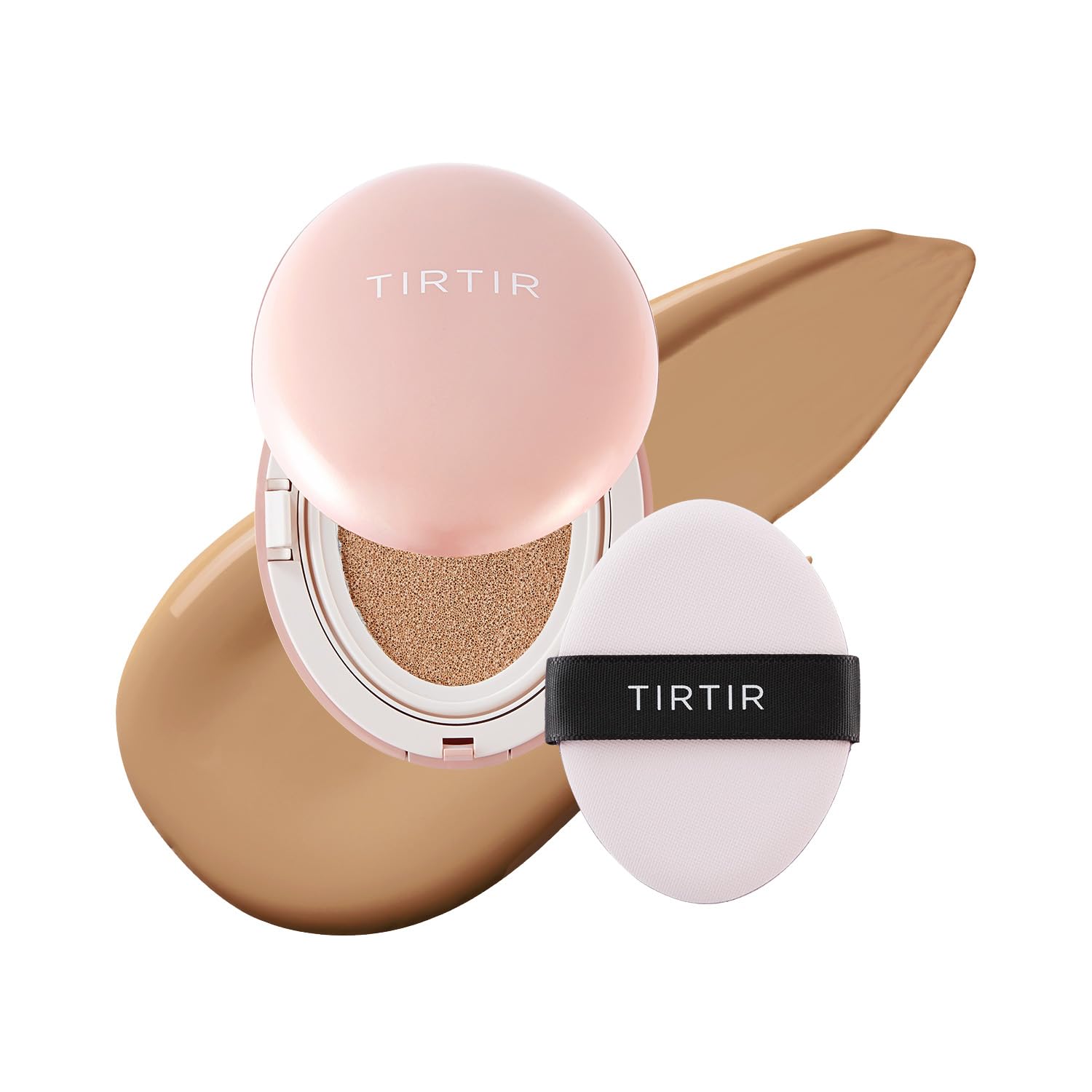 [*Mini Size*] TIRTIR All Cover Pink Cushion | Korean Cushion Foundation, (#23N Sand, 0.15 Fl Oz)