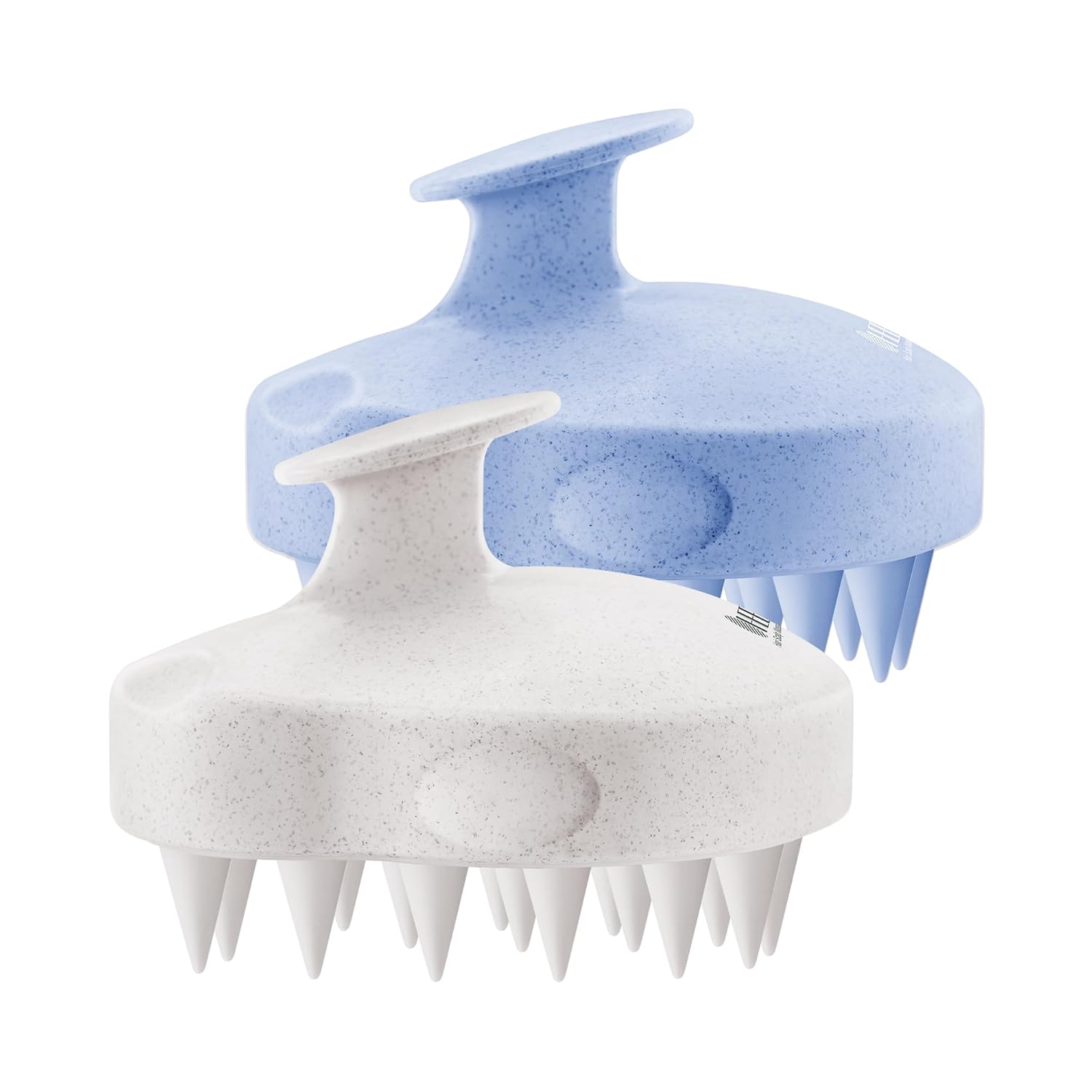 HEETA Hair Scalp Massager Shampoo Brush 2 Pack, Soft Silicone Bristles to Remove Dandruff, Waterproof Hair Scrubber for Both Wet Dry Hair, Suitable for Men & Women (Green & Black)