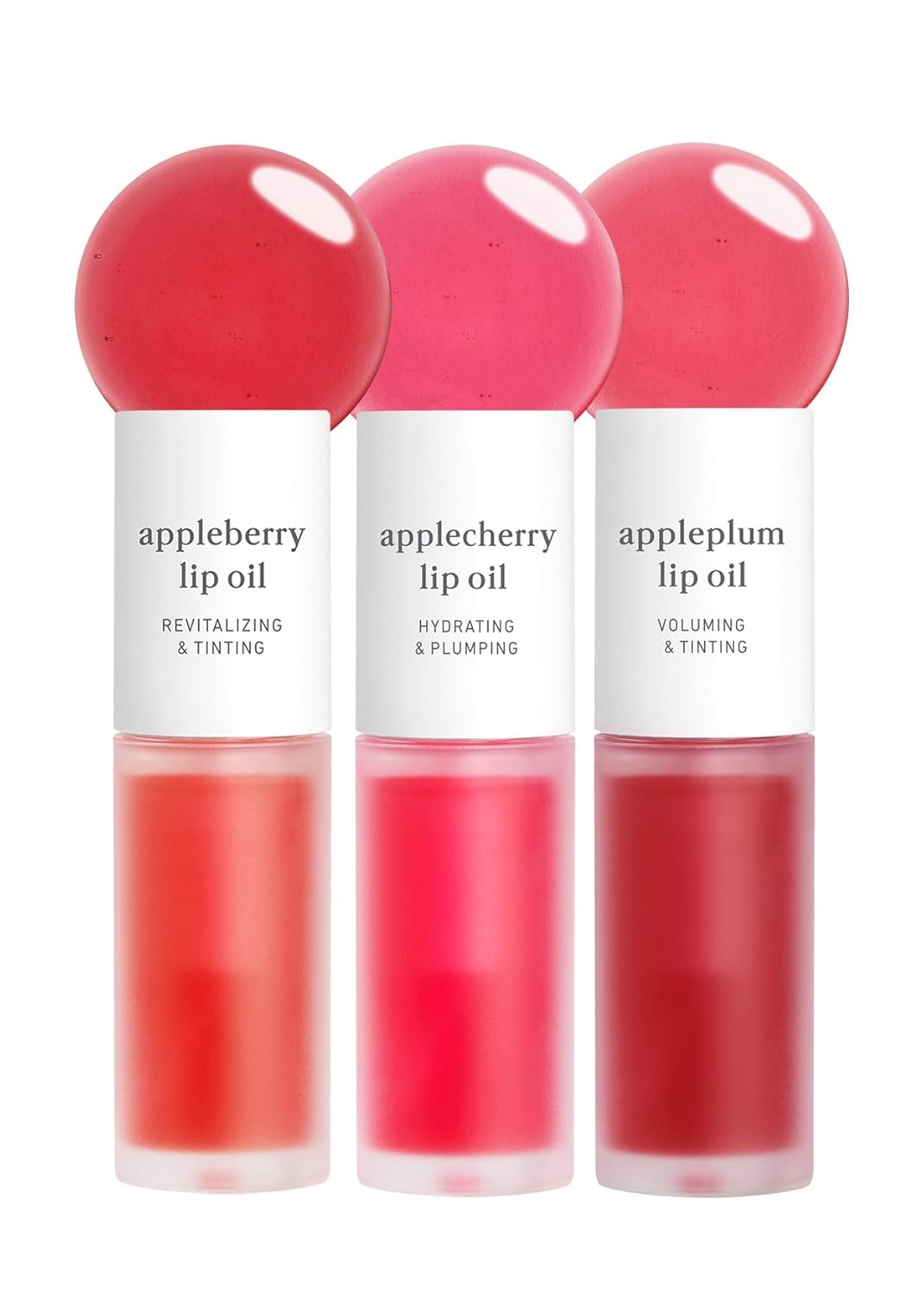 NOONI Korean Vegan Appleseed Lip Oil - Applecherry | Long-Lasting, Moisturizing, Plumping, Revitalizing for Dry Lips, Waterproof, No Peel Off, Hydrating, Nourishing Crystal Clear, 0.12 FL Oz