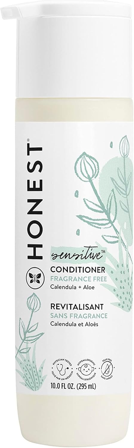 The Honest Company Silicone-Free Conditioner & 2-in-1 Cleansing Shampoo + Body Wash Duo | Gentle for Baby | Naturally Derived | Lavender Calm, 20 fl oz