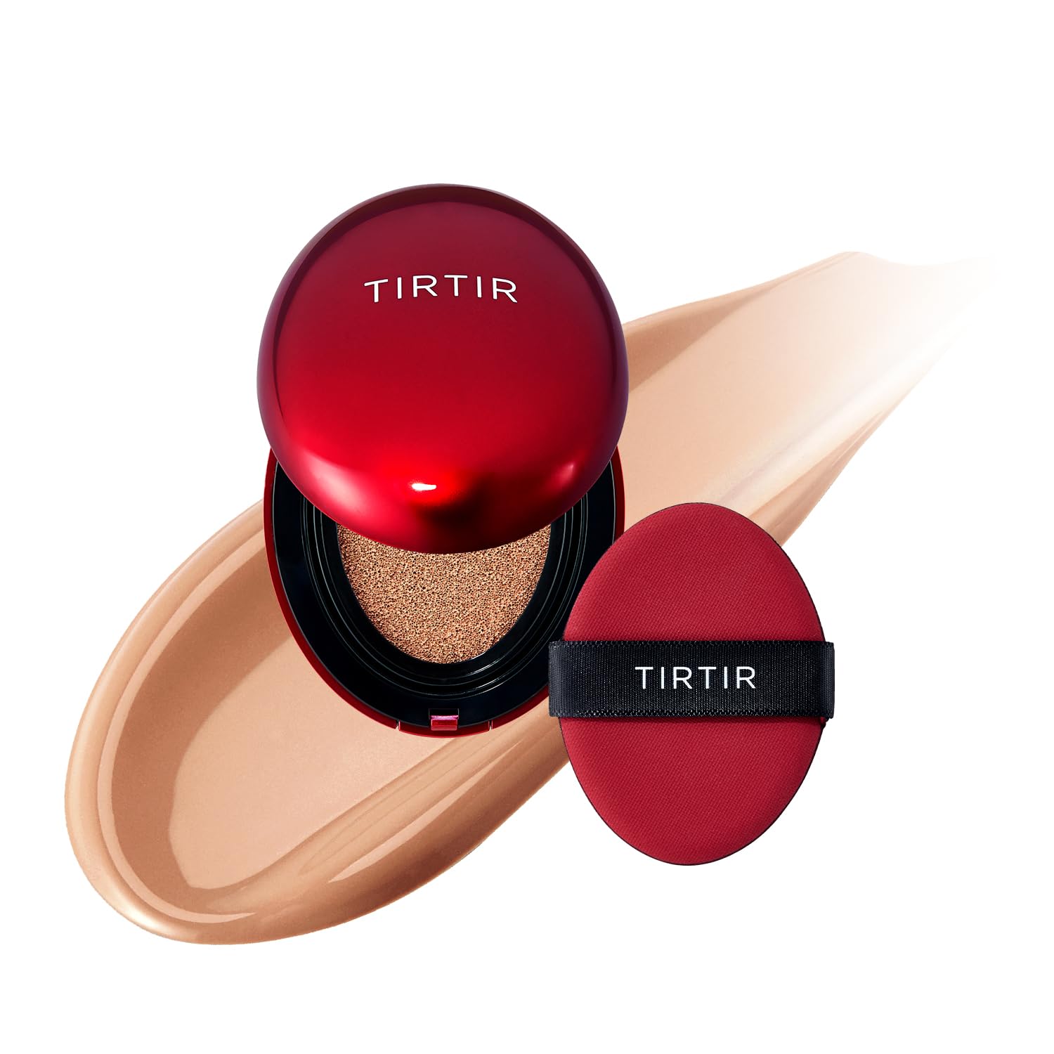 TIRTIR Mask Fit Red Cushion Foundation | Full coverage, Weightless, Skin fit, Satin Glow Finish, Korean Makeup Cushion Foundation (#23N Sand, 0.63 Fl Oz)