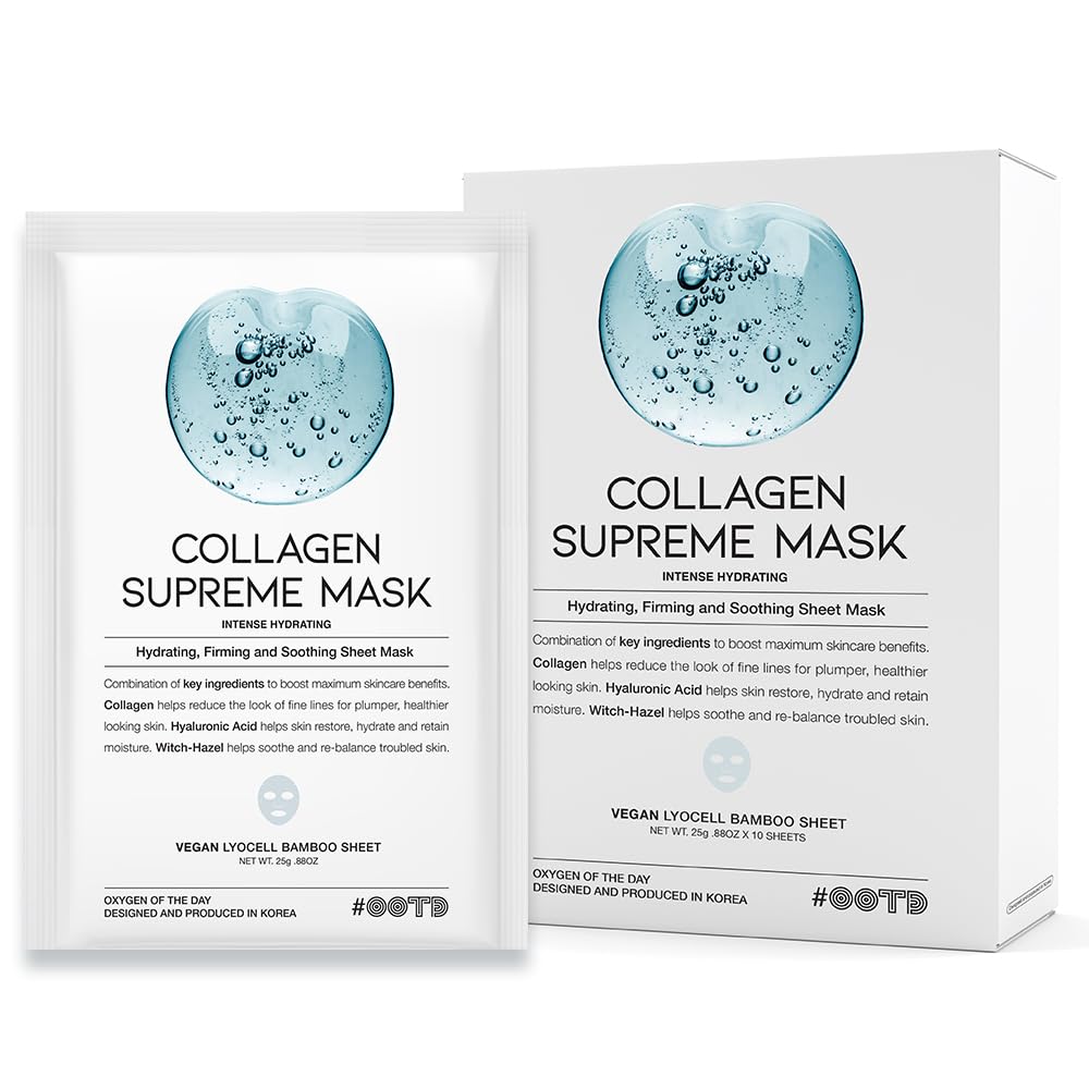 Hydrating Soothing Sheet Masks Gift Set for Skincare, Korean Vegan Sheet Mask for Dry, Sensitive Skin, Calming, Smoothing, Brightening, Collagen, Ceramide, Cica, Hyaluronic Acid 30EA