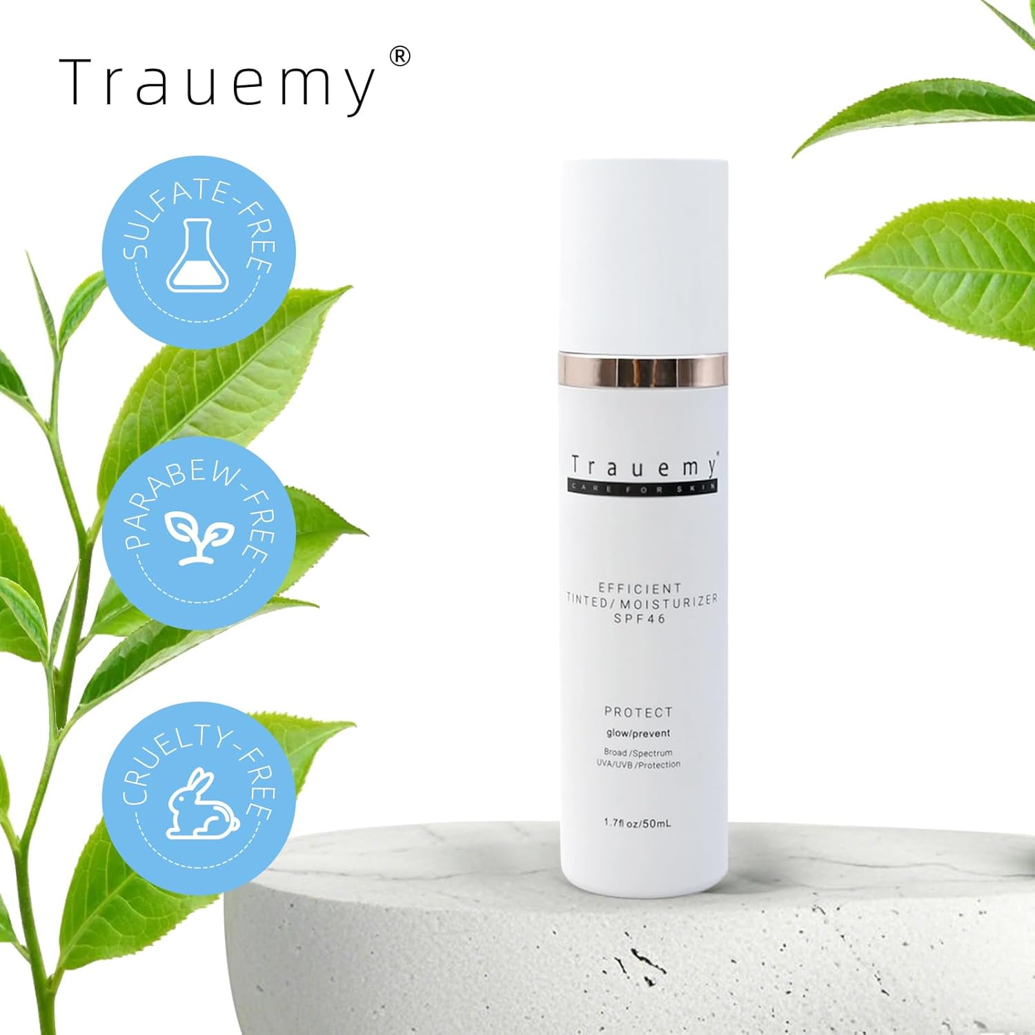 Hydrating Skin Care & Face Moisturizer & Anti-Aging Face Sunscreen SPF 46 - Chemical BB Cream, Water-Resistant, Matte Tinted - 1PACK (1.7 oz)