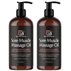 M3 Naturals Firming Body Massage Oil with Collagen & Stem Cell – Helps Smooth The Appearance of Cellulite & Improve Skin Texture – Refreshing Aromatherapy Body Oil for Legs & Full Body – 8 Fl Oz
