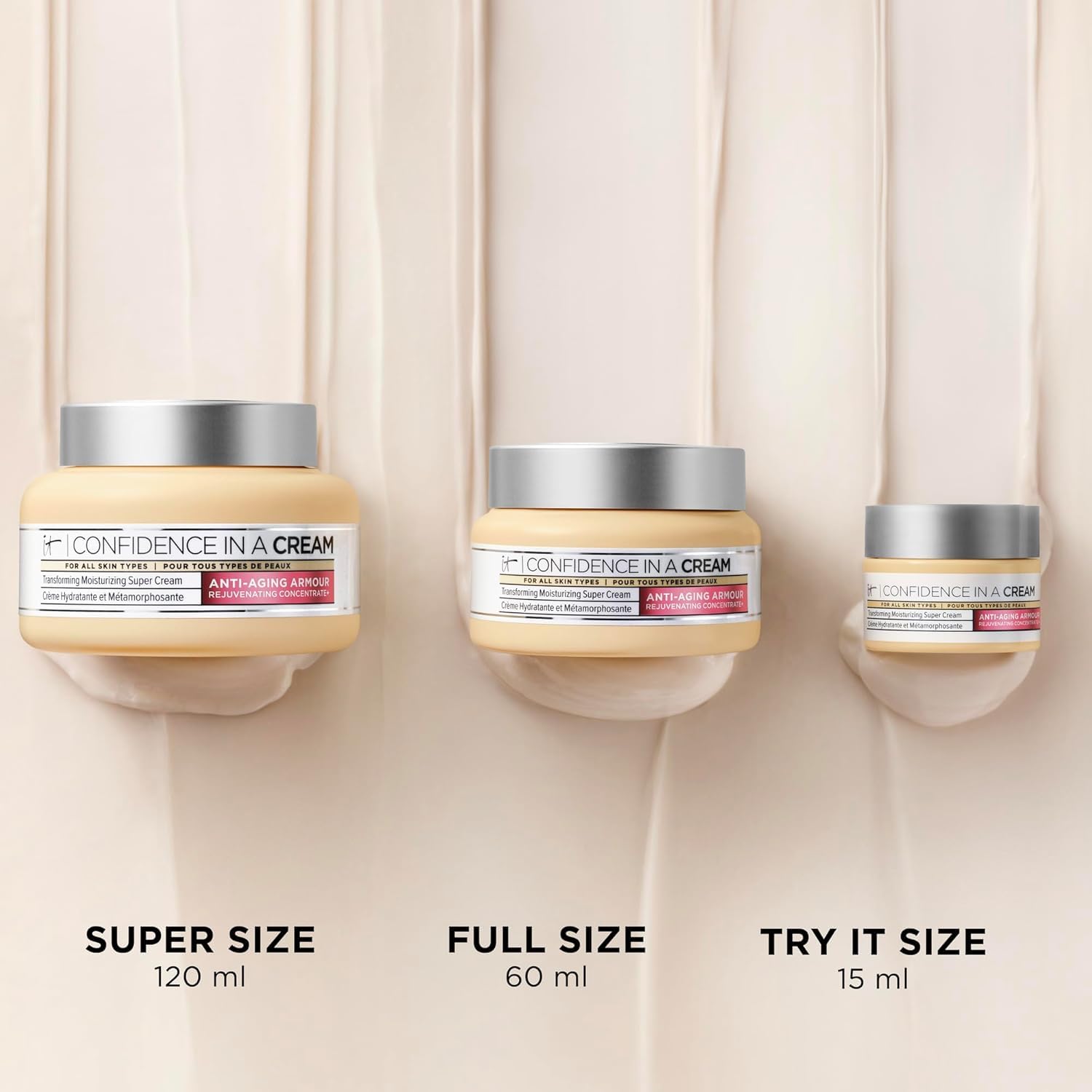 IT Cosmetics Confidence in a Cream - Hydrating & Anti Aging Face Moisturizer, Visibly Reduces Fine Lines & Wrinkles, Up To 48H Hydration, Repairs Skin Barrier, Squalane & Ceramides, For All Skin Types