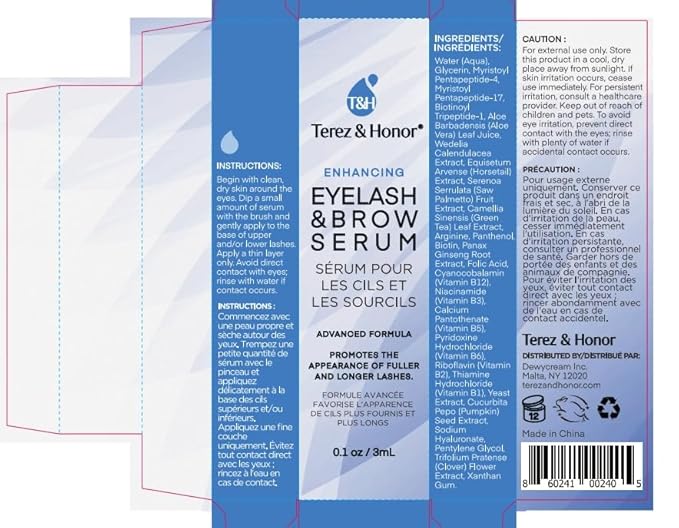 Advanced Eyelash Serum for Thicker, Longer Eyelashes and Eyebrows - Grow Luscious Lashes with Brow Enhancer (3mL)