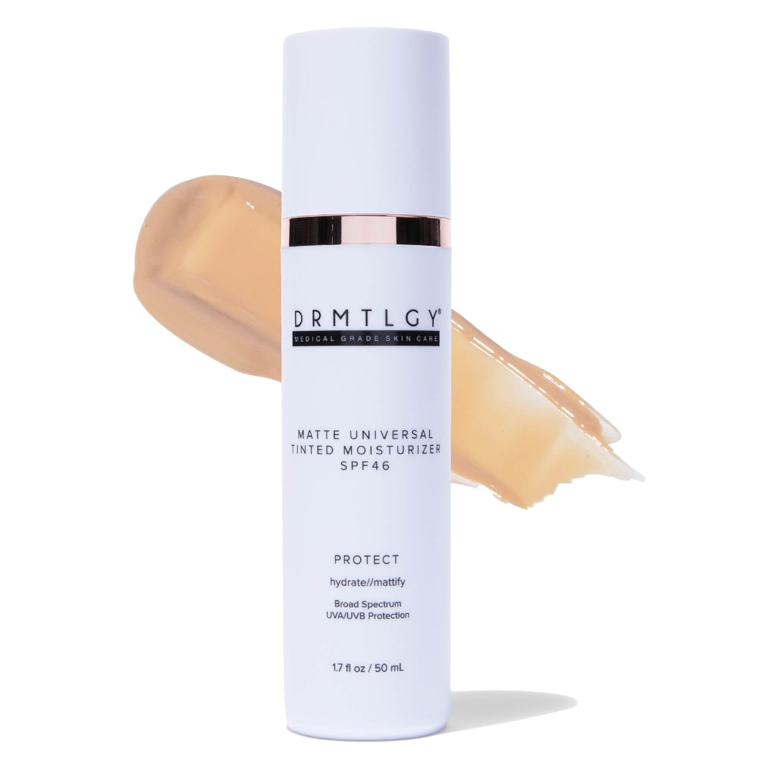 DRMTLGY Anti-Aging Tinted Moisturizer SPF 46 – Sheer Face Sunscreen & Lightweight Makeup with Broad Spectrum UV Protection – Hydrating Skin Care & Face Moisturizer – FSA HSA Eligible (1.7 oz)