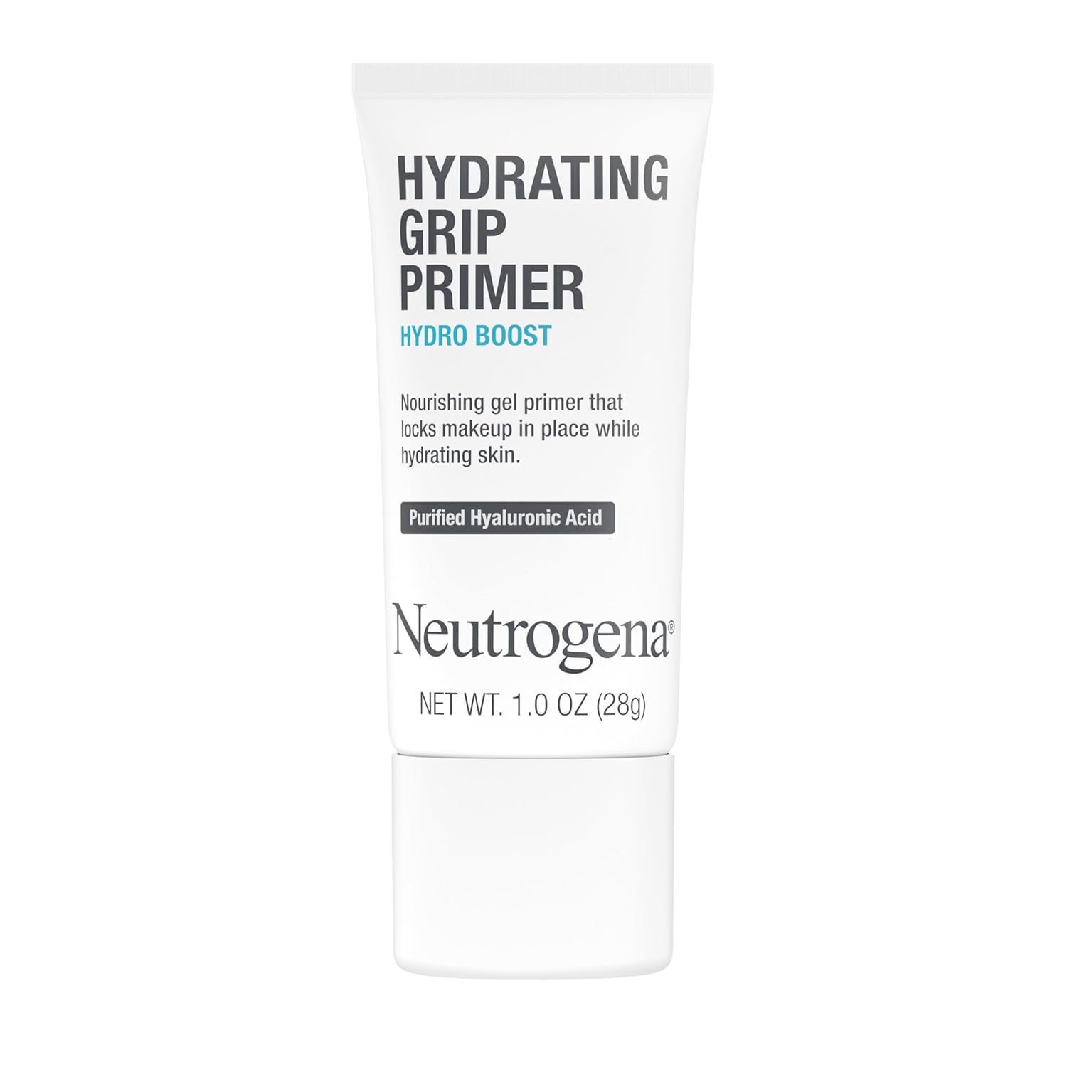 Neutrogena Hydro Boost Hydrating Grip Primer with Purified Hyaluronic Acid, Invisible Gel Face Primer Locks Makeup in Place, Extends Wear and Hydrates Dull Skin, Dewy Finish, 1.0 oz