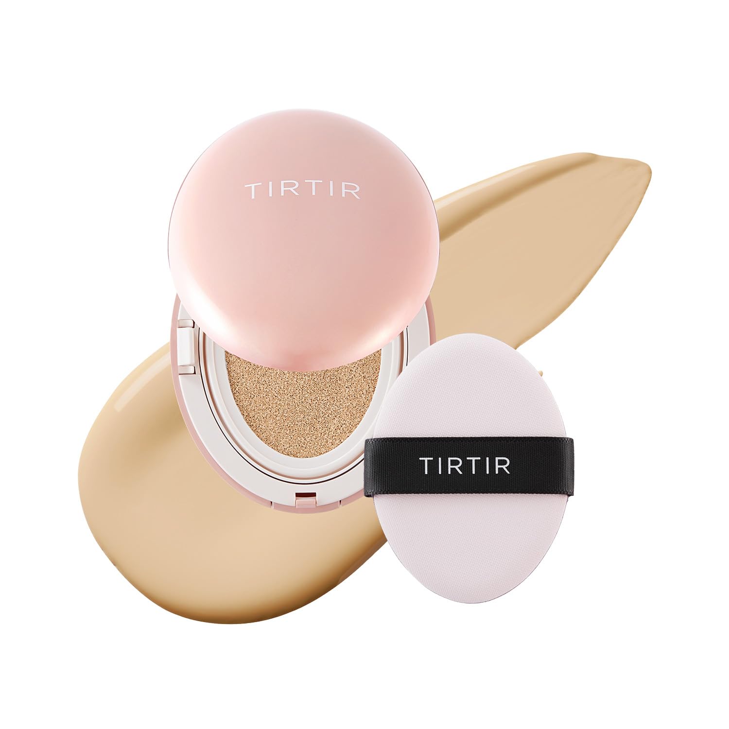 [*Mini Size*] TIRTIR All Cover Pink Cushion | Korean Cushion Foundation, (#23N Sand, 0.15 Fl Oz)