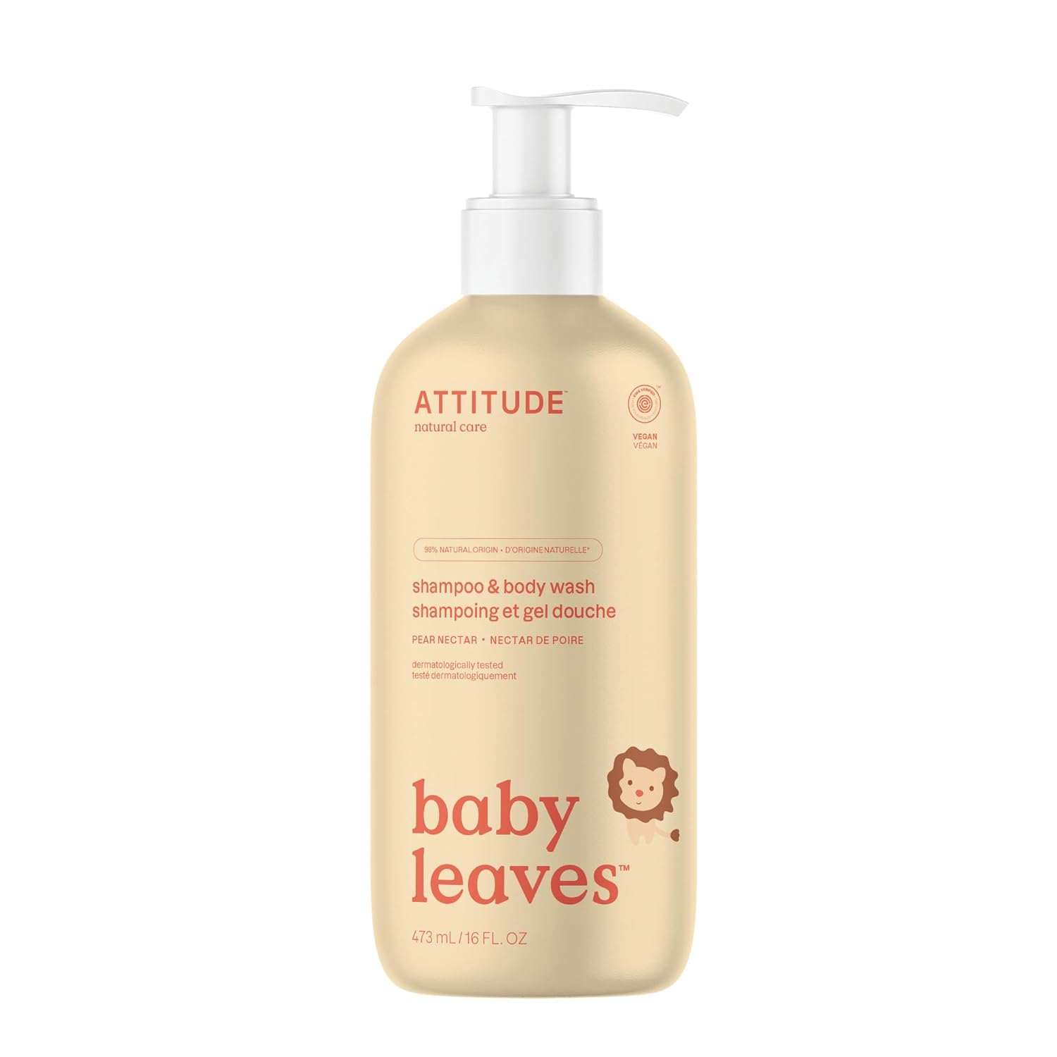 ATTITUDE 2-in-1 Shampoo and Body Wash for Baby, EWG Verified, Dermatologically Tested, Vegan, Good Night, 16 Fl Oz