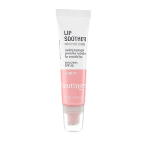 Neutrogena MoistureShine Lip Soother Gloss with SPF 20 Sun Protection, High Gloss Tinted Lip Moisturizer with Hydrating Glycerin and Soothing Cucumber for Dry Lips, Glow 70, .35 oz 2 pack