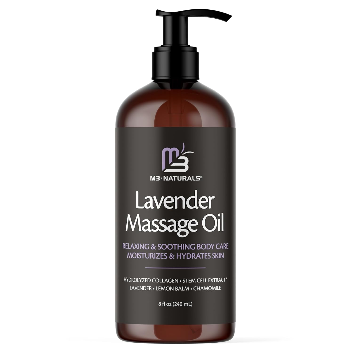 M3 Naturals Firming Body Massage Oil with Collagen & Stem Cell – Helps Smooth The Appearance of Cellulite & Improve Skin Texture – Refreshing Aromatherapy Body Oil for Legs & Full Body – 8 Fl Oz