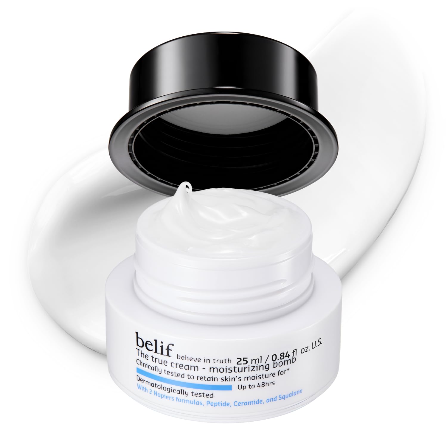 belif Moisturizing Bomb – Daily Ceramide Moisturizer with Peptide & Squalane, 48hr Hydration & Anti-Aging Cream, Milky & Lightweight, Restores Skin Barrier, Korean Skincare, 1.68 fl oz (50ml)
