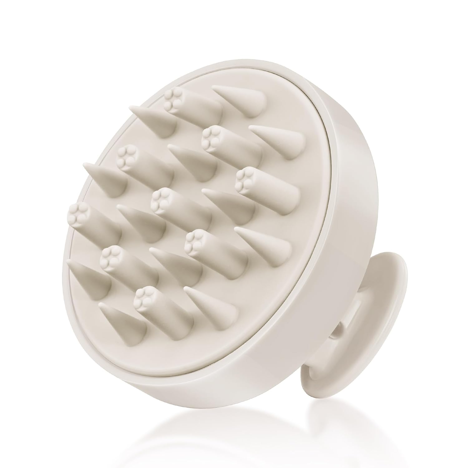 HEETA Hair Scalp Massager for Hair Growth, Shampoo Brush, Scalp Scrubber Exfoliator with Soft Silicone Bristles for Dandruff Removal to Relieve Stress, Wet Dry Use Updated Material, Beige