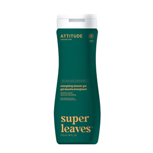 ATTITUDE Body Wash, EWG Verified Shower Gel, Dermatologically Tested, Plant and Mineral-Based, Vegan Personal Care Products, White Tea Leaves, 16 Fl Oz