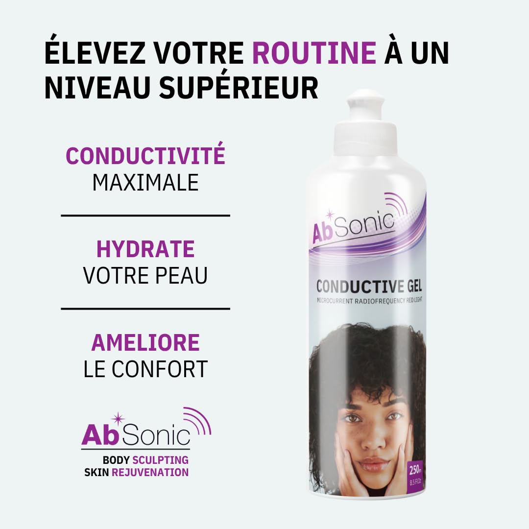 Absonic Conductive Gel for Microcurrent Facial Devices – Hydrating Gel for Face, Radiofrequency & Red Light Therapy – Nuface Primer Alternative – Smooth, Non-Sticky Formula – 8.5 oz - 1-Pack