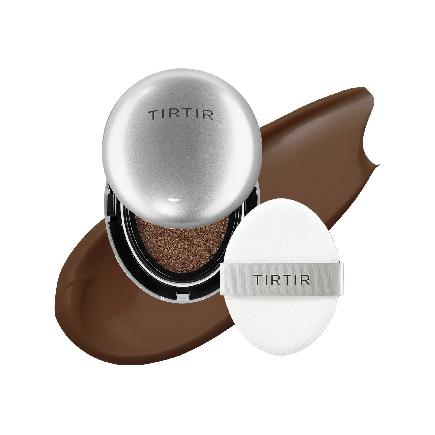 [*Mini Size*] TIRTIR Aura Glow Silver Cushion | Korean Cushion Foundation, (#21N Ivory, 0.15 Fl Oz)