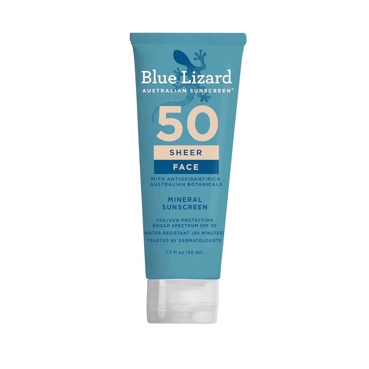 BLUE LIZARD Sheer Face Lotion - SPF 50+, 1.7 Oz