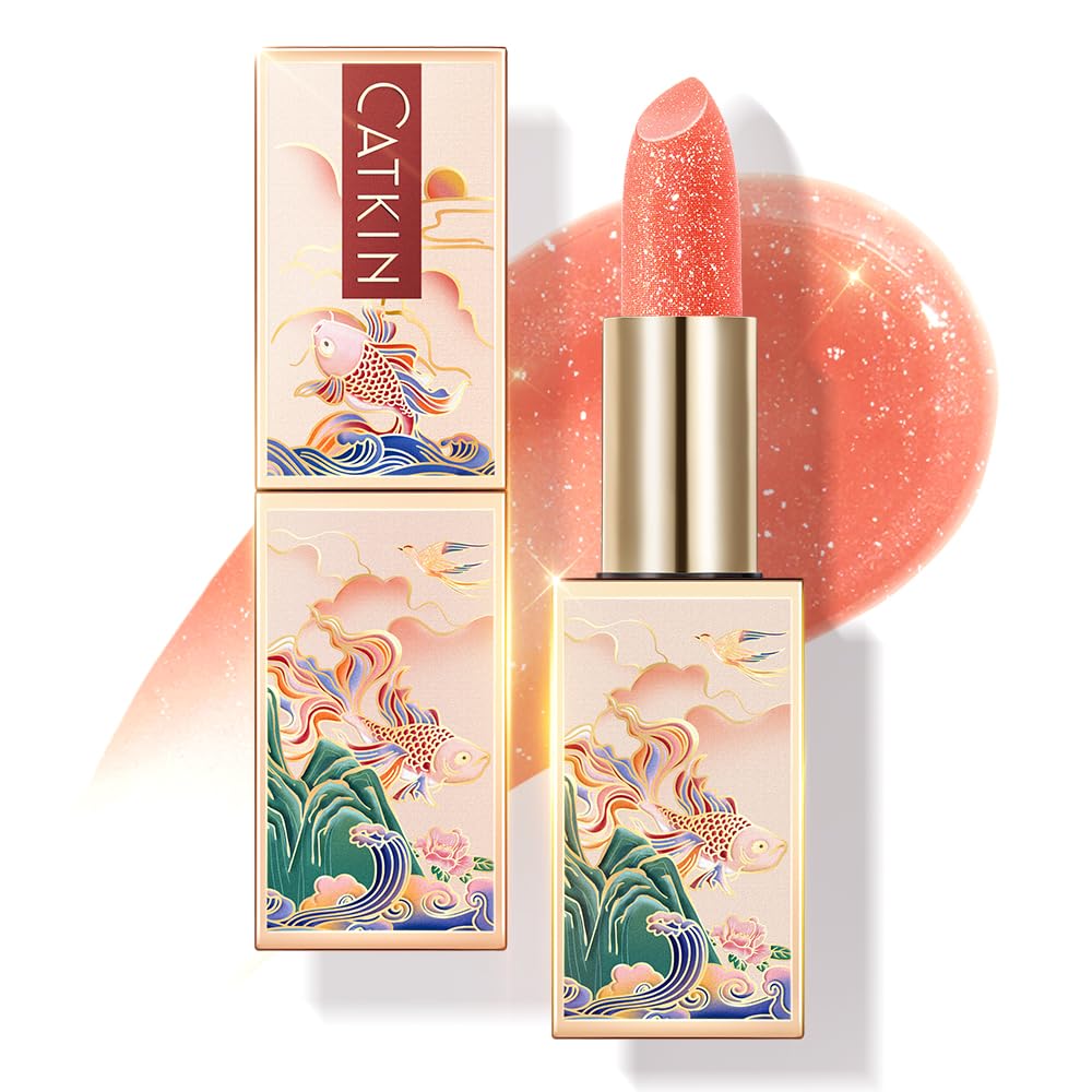 CATKIN Lip Balm Color Tinted Lip Stain Ultra Hydrating Moistrurizer Chapstick with Vitamin E Nourishing For Cracked & Dry Lips 0.12 oz C06 Camellia
