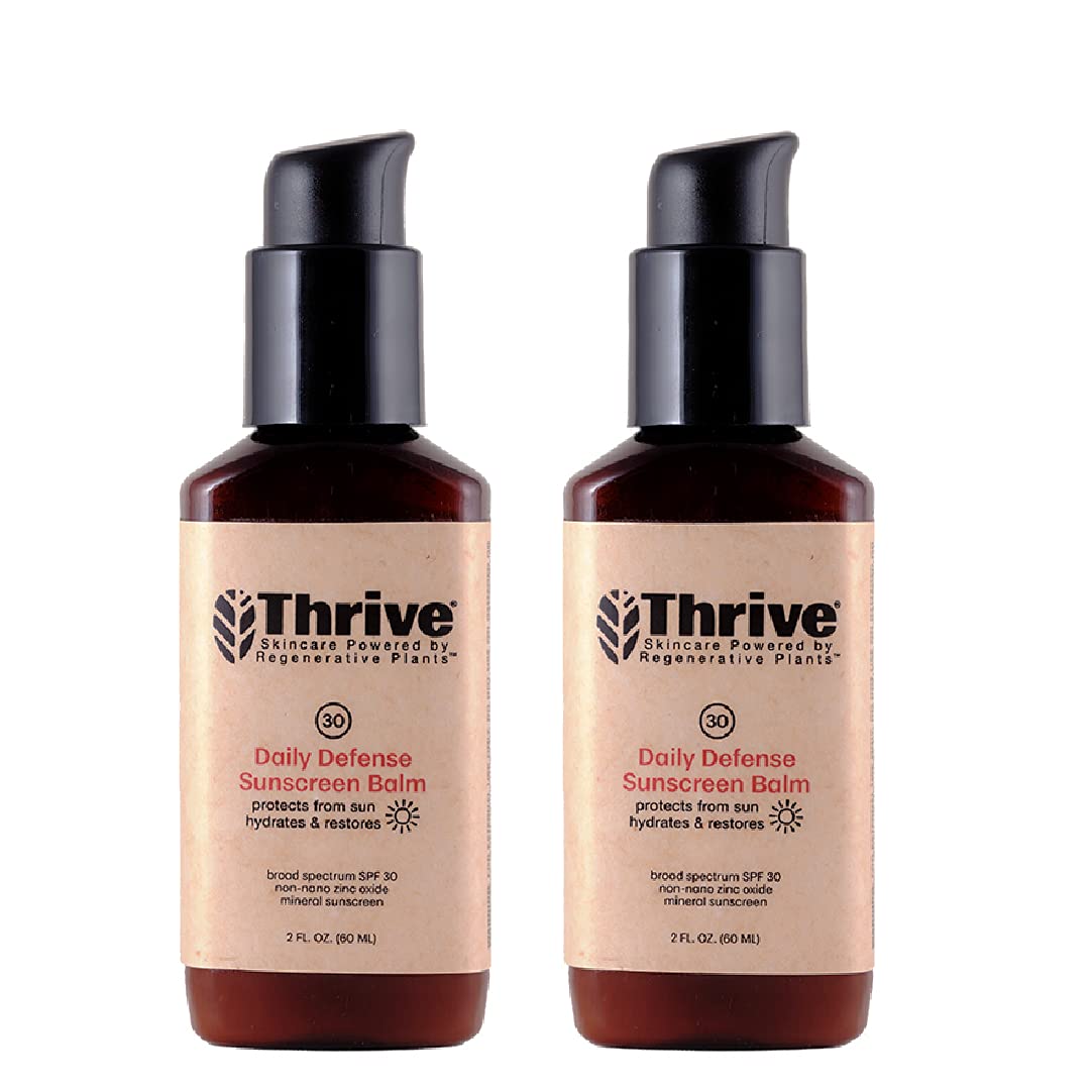 Thrive Natural Care Mineral Face Sunscreen SPF 30 - Daily Sunscreen for Face, No White Cast, Non-Nano Zinc Oxide - Lightweight Moisturizer Broad-Spectrum Protection - Vegan, 2 Fl Oz