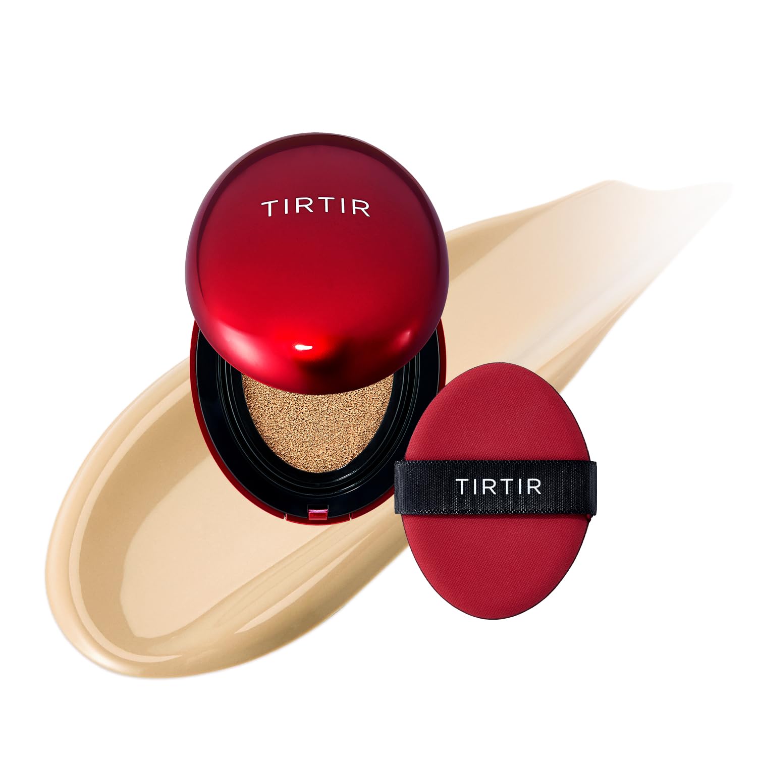 TIRTIR Mask Fit Red Cushion Foundation | Full coverage, Weightless, Skin fit, Satin Glow Finish, Korean Makeup Cushion Foundation (#23N Sand, 0.63 Fl Oz)