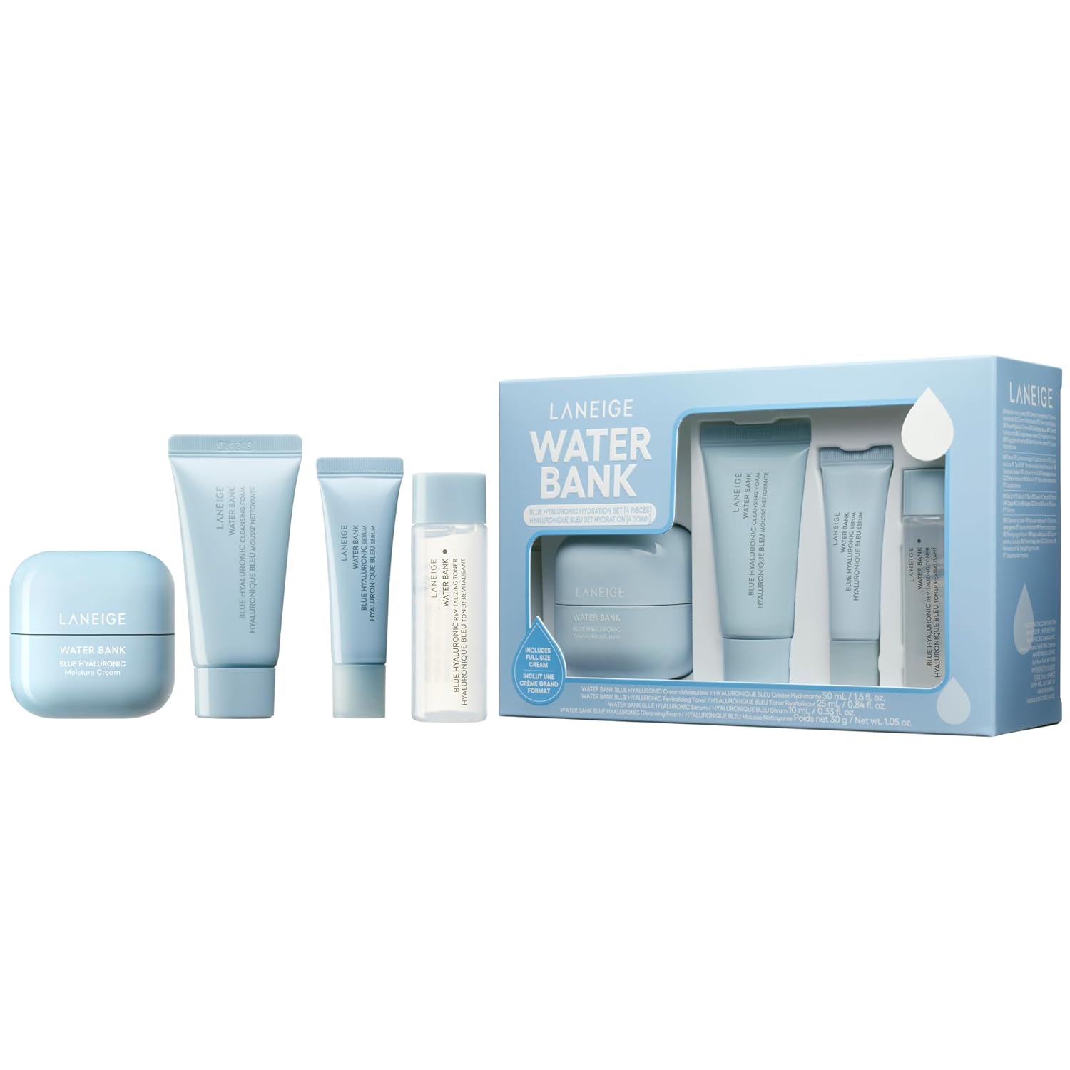 LANEIGE Water Bank Blue Hyaluronic Moisturizer: Barrier-Boosting Hydration, Squalane, Ceramide, Dermatologist-tested