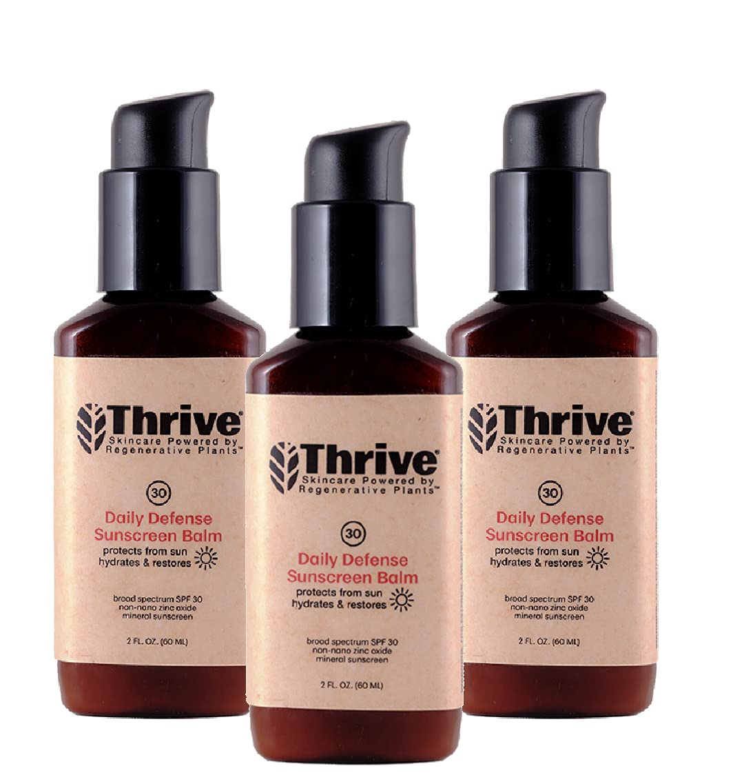 Thrive Natural Care Mineral Face Sunscreen SPF 30 - Daily Sunscreen for Face, No White Cast, Non-Nano Zinc Oxide - Lightweight Moisturizer Broad-Spectrum Protection - Vegan, 2 Fl Oz
