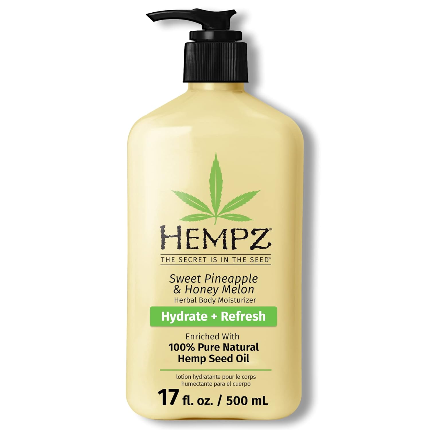 Hempz Original, Natural Hemp Seed Oil Body Moisturizer with Shea Butter and Ginseng, Original Scent, Floral Banana, 17 Fl.Oz ( Packaging may vary )